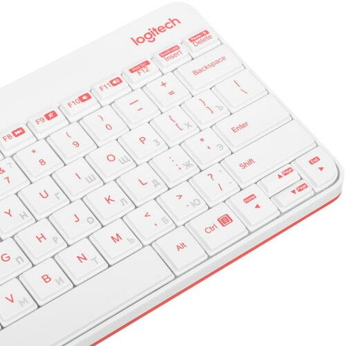 Комплект Logitech MK240 Nano (белый/красный) 3