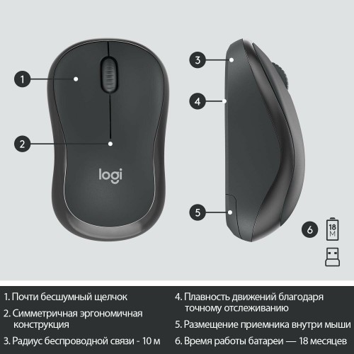 Комплект Logitech MK295 (черный) 5