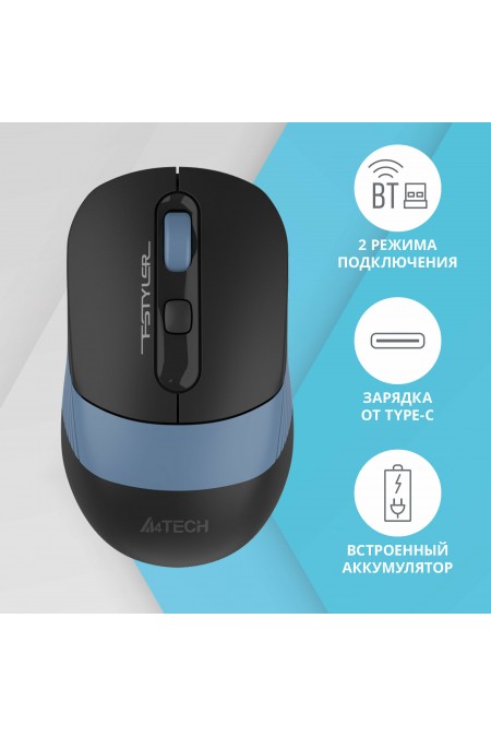 Беспроводная мышь A4Tech Fstyler FB10C (черный/синий) 