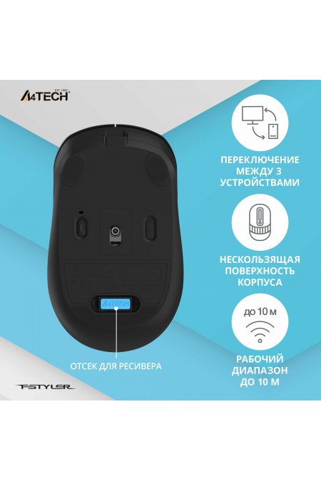 Беспроводная мышь A4Tech Fstyler FB10C (черный/синий) 1