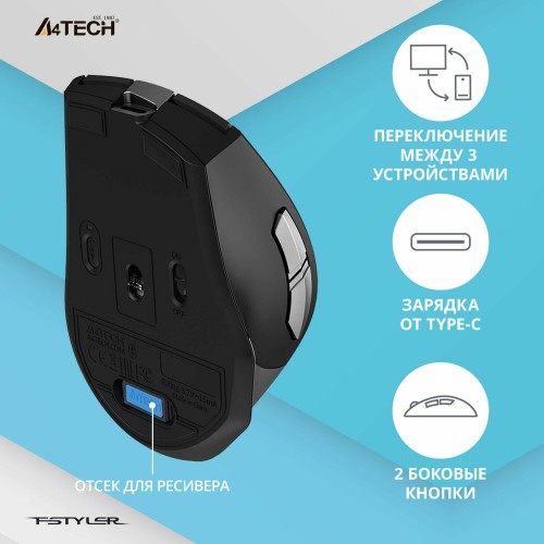 Беспроводная мышь A4Tech Fstyler FB35CS (серый/черный) 1