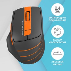 Беспроводная мышь A4Tech Fstyler FG30 (серый/оранжевый)