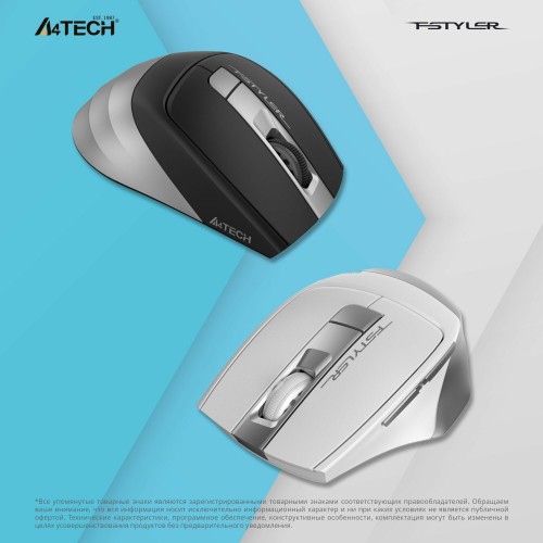 Беспроводная мышь A4Tech Fstyler FG35S (серый/черный) 5