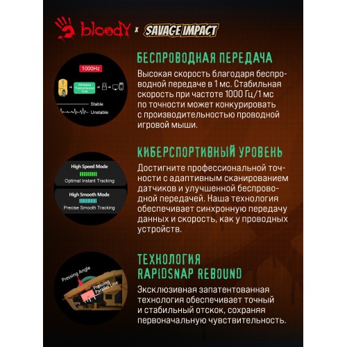 Беспроводная мышь Bloody R72 Ultra (желтый) 4