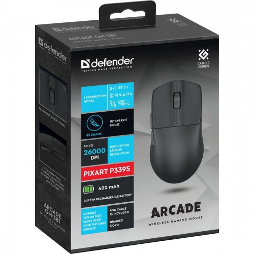 Беспроводная мышь Defender Arcade GM-381 (52381) (черный) 8