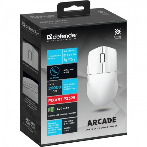 Беспроводная мышь Defender Arcade GM-381 (52382) (белый) 3