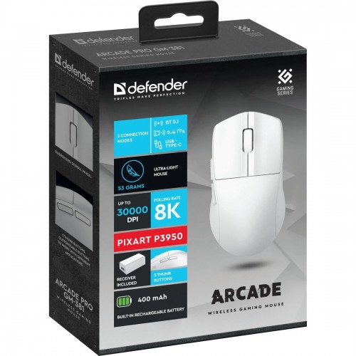 Беспроводная мышь Defender Arcade PRO GM-381 (52384) (белый) 4