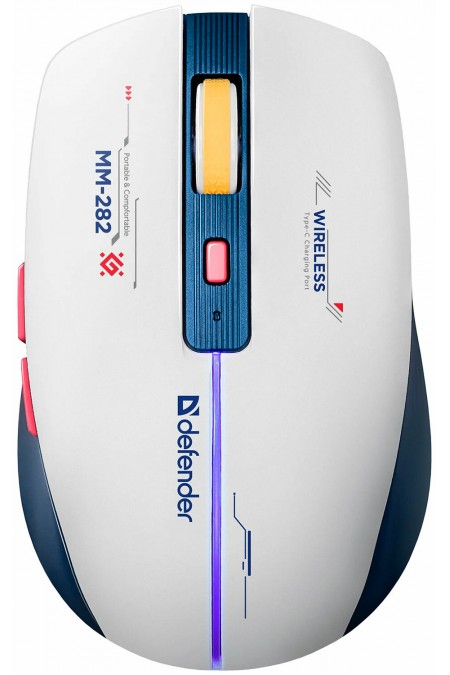 Беспроводная мышь Defender Dila MM-282 (52282) (белый/синий) 