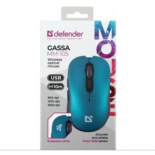 Беспроводная мышь Defender Gassa MM-105 (бирюзовый) 6