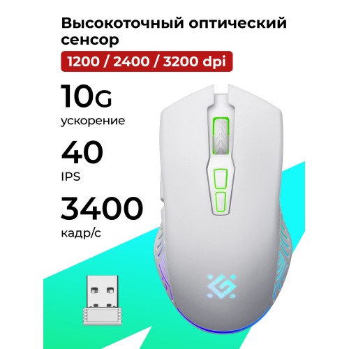 Беспроводная мышь Defender Pandora GM-502 (белый) 1