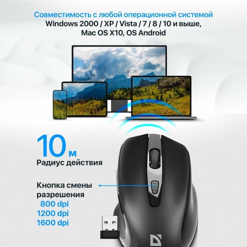 Беспроводная мышь Defender Prime MB-053 (черный) 1