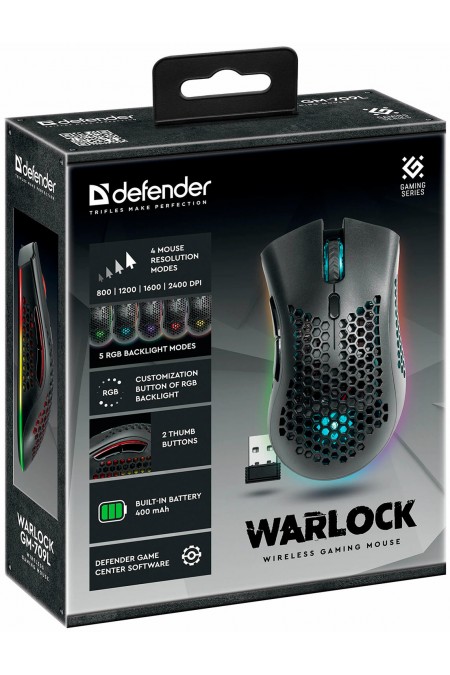 Беспроводная мышь Defender Warlock GM-709L (черный) 8