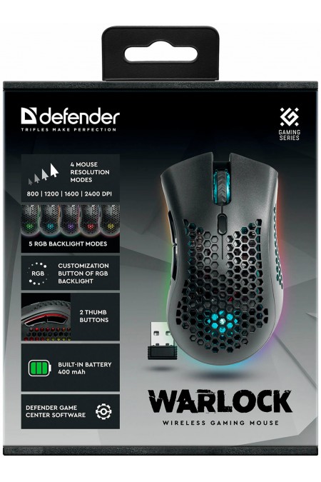 Беспроводная мышь Defender Warlock GM-709L (черный) 9