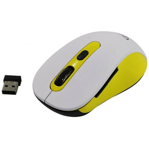 Беспроводная мышь Gembird MUSW-221 (белый/желтый) 4