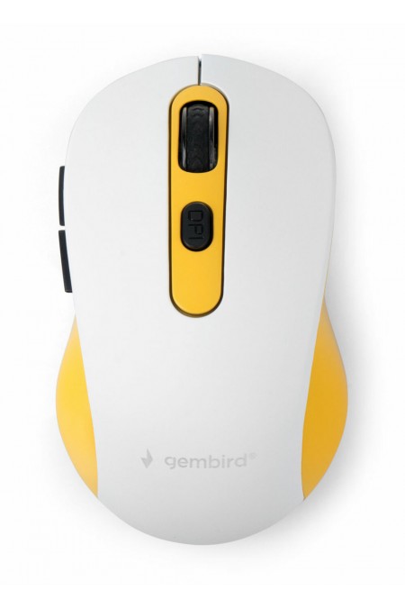 Беспроводная мышь Gembird MUSW-221 (белый/желтый) 