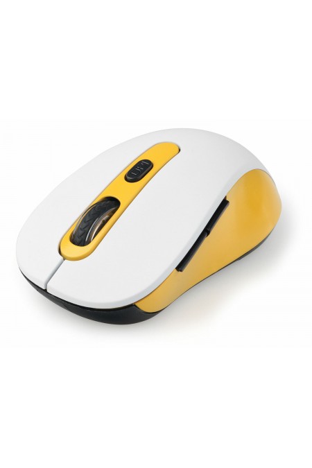 Беспроводная мышь Gembird MUSW-221 (белый/желтый) 1