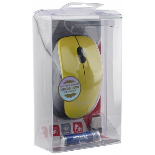 Беспроводная мышь Gembird MUSW-360 (желтый/черный) 2