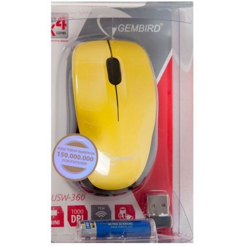 Беспроводная мышь Gembird MUSW-360 (желтый/черный) 4