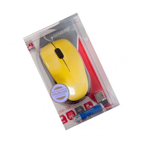 Беспроводная мышь Gembird MUSW-360 (желтый/черный) 7