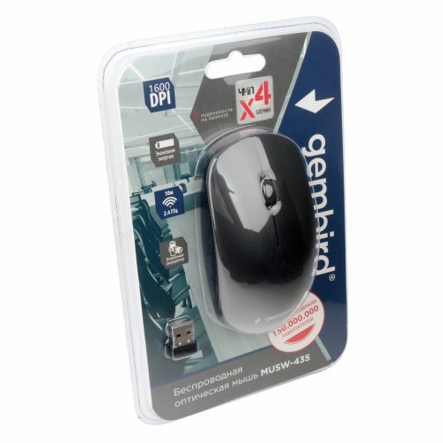 Беспроводная мышь Gembird MUSW-435 (черный) 5