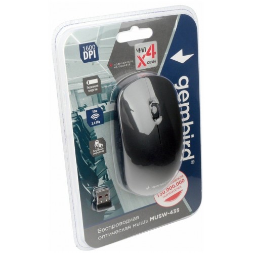 Беспроводная мышь Gembird MUSW-435 (черный) 7