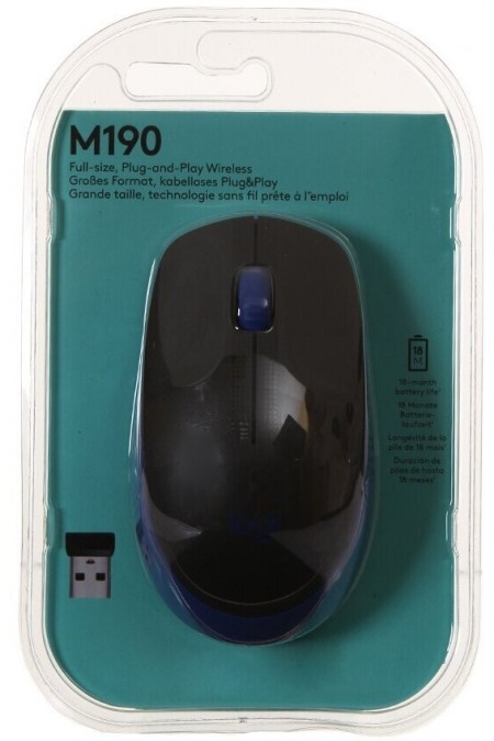 Беспроводная мышь Logitech M190 (910-005907) (черный/синий) 5