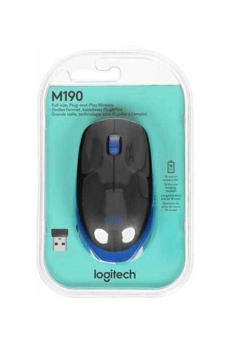 Беспроводная мышь Logitech M190 (910-005907) (черный/синий) 6