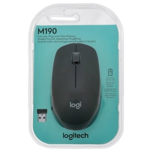 Беспроводная мышь Logitech M190 (910-005913) (темно-серый/черный) 1