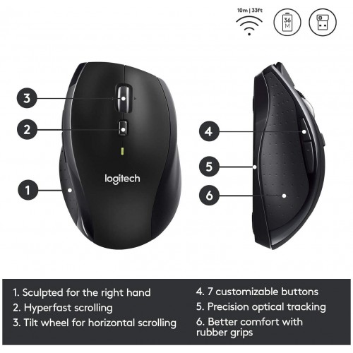 Беспроводная мышь Logitech M705 (910-001964) (черный) 3