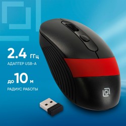 Беспроводная мышь Oklick 310MW (черный/красный)