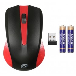 Беспроводная мышь Oklick 485MW USB (черный/красный)