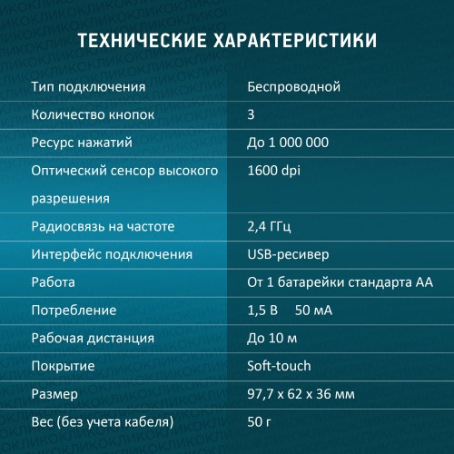 Беспроводная мышь Oklick 486MW (черный) 6