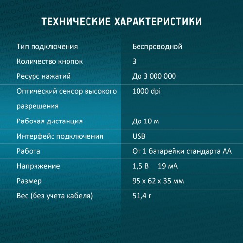 Беспроводная мышь Oklick 505MW (черный) 4