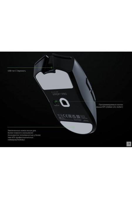 Беспроводная мышь Razer Viper V3 Pro (RZ01-05120100-R3G1) (черный) 9
