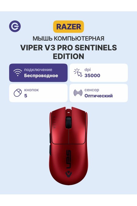 Беспроводная мышь Razer Viper V3 Pro (RZ01-05120400-R3M1) (красный) 