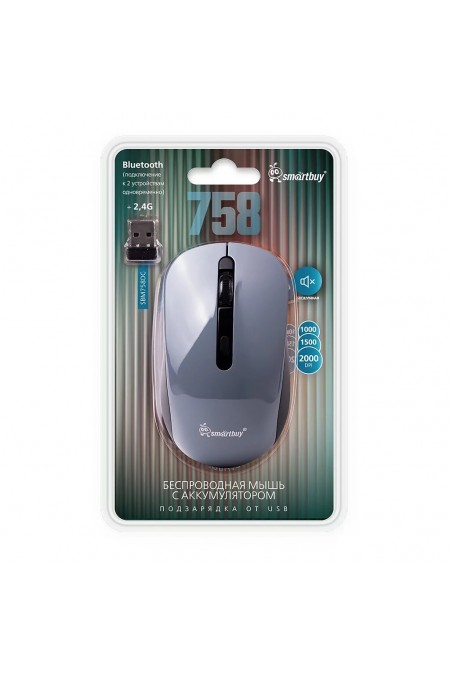 Мышь беспроводная SMARTBUY X58 Dual BT+USB (SBM758DC) (серый) 1