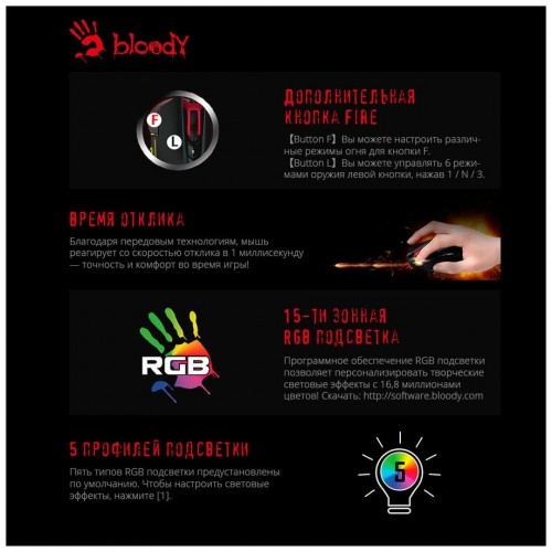 Мышь Bloody J90S (черный) 4