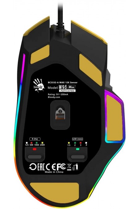 Мышь Bloody W95 Max Sports (W95 MAX SPORTS LIME) (желтый/серый) 6