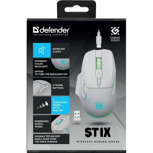 Мышь Defender Stix GM-009 (52009) (белый) 8