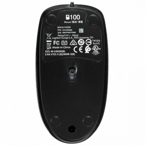 Мышь Logitech Optical Mouse B100 (910-003357) (черный) 3