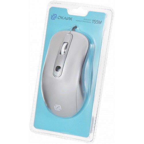 Мышь Oklick 155M (серебристый) 3