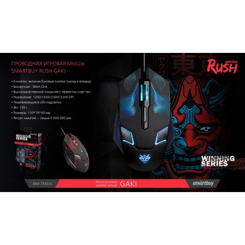 Мышь SmartBuy Rush SBM-743G-K (черный) 2