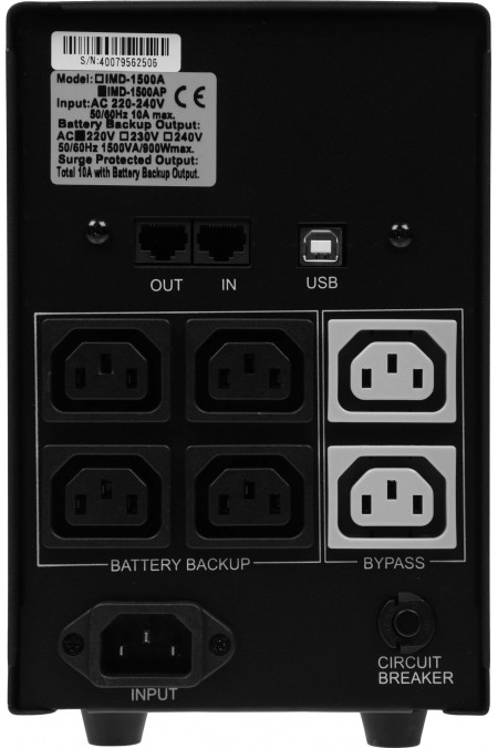 Интерактивный ИБП Powercom IMD-1500AP (черный) 3
