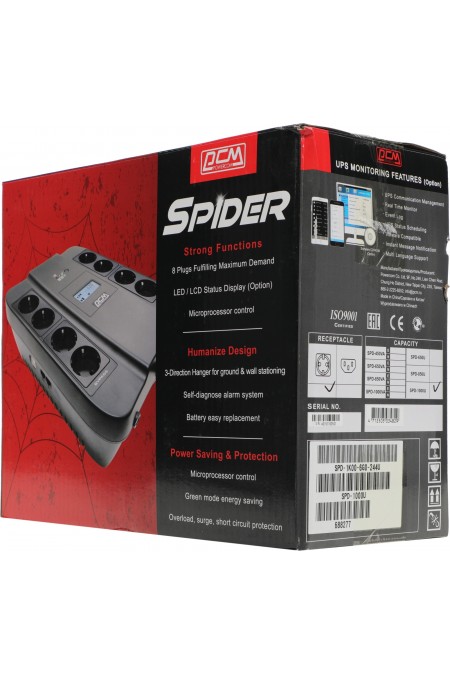 Интерактивный ИБП Powercom SPD-1000U (черный) 13
