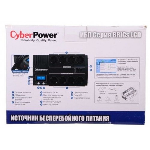 Интерактивный ИБП CyberPower BR1000ELCD (черный) 1