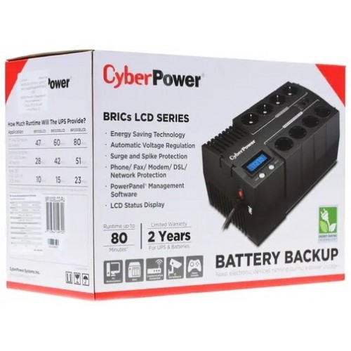 Интерактивный ИБП CyberPower BR1000ELCD (черный) 4