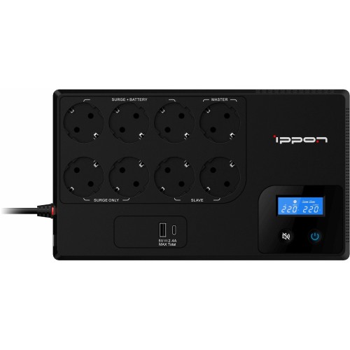 Источник бесперебойного питания Ippon Kirpich 850 480Вт 850ВА (черный) 3