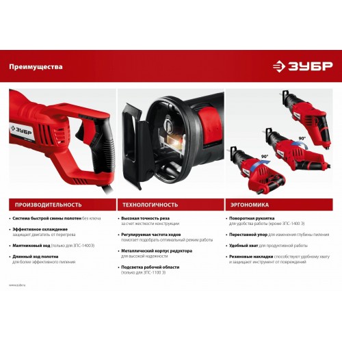 Пила сабельная ЗУБР МАСТЕР ЗПС-850 Э 4