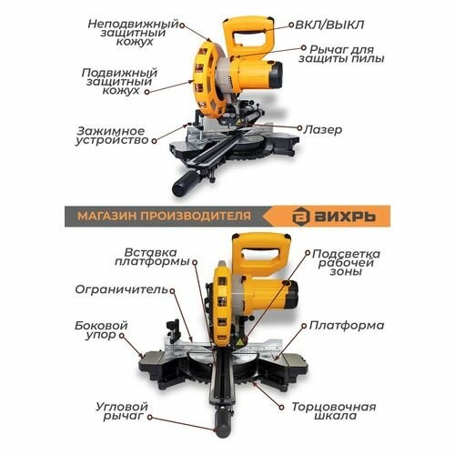 Пила торцовочная Вихрь ПТ-210ПЛ (72/18/5) 4