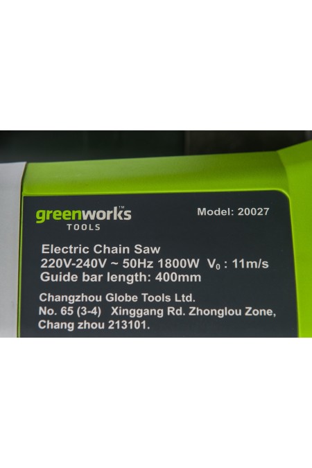 Пила цепная электрическая GreenWorks GCS1840 (20027) 7